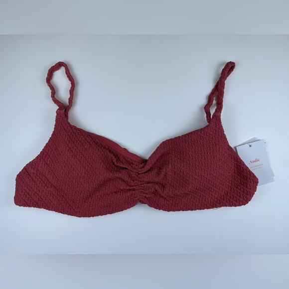 NWT Andie Swim The Symi Bikini Top Textured Sedona Macrame Pink Size Large - Picture 2 of 7